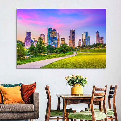 Houston Skyline at Dusk Wall Art