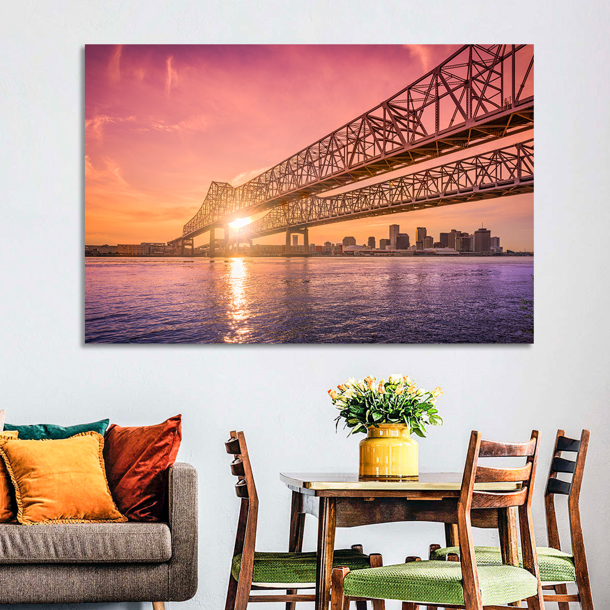 Crescent City Connection Bridge Wall Art