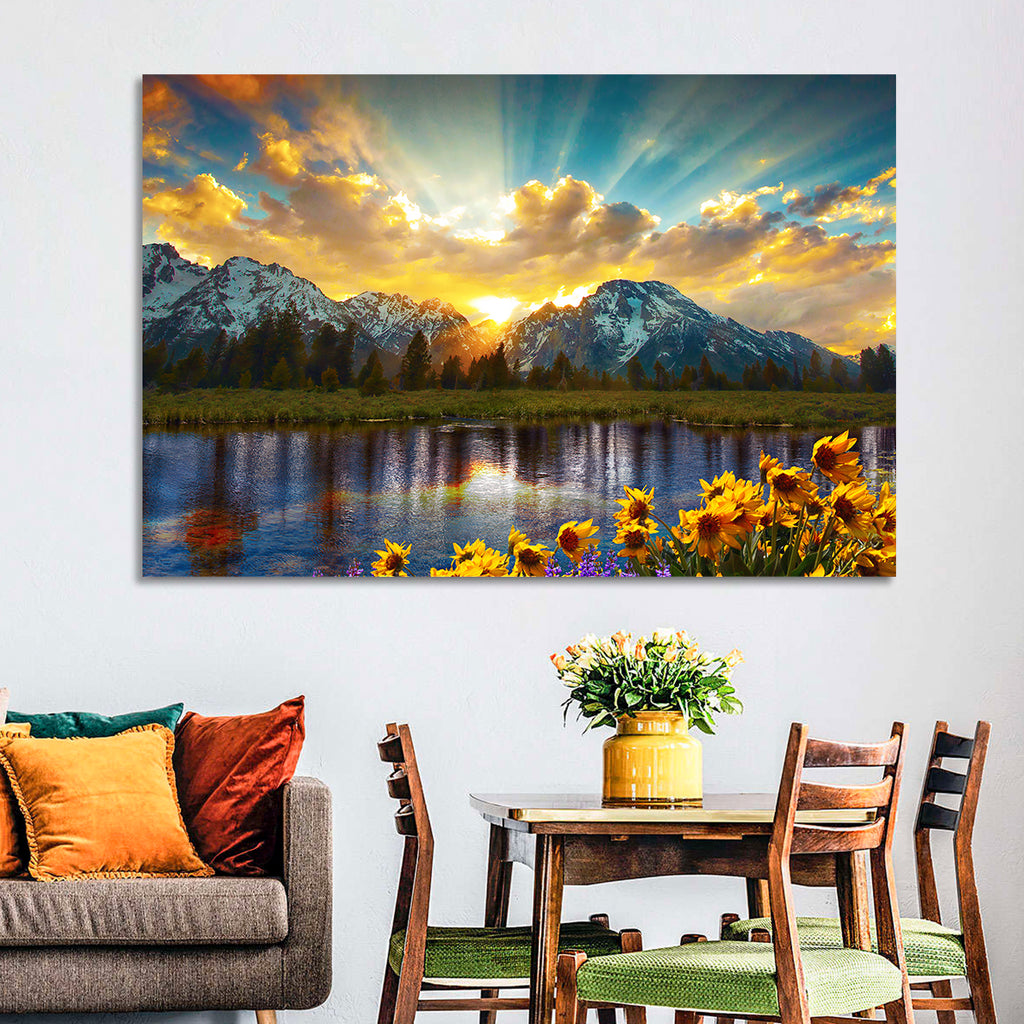 Grand Teton Sunrise Reflection Wall Art
