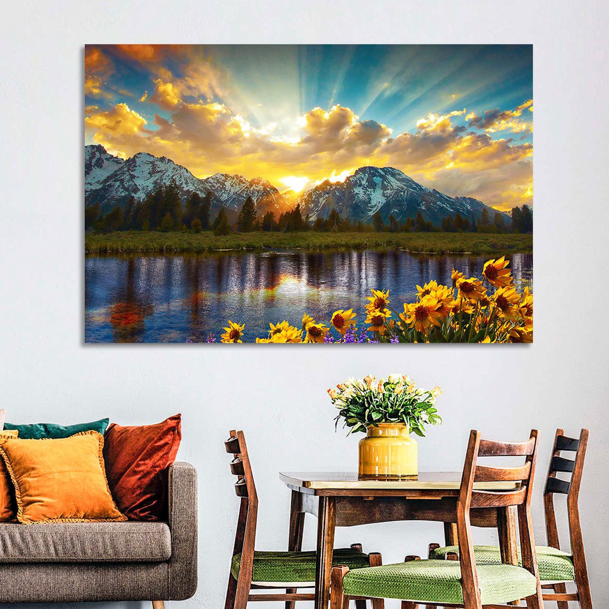 Grand Teton Sunrise Reflection Wall Art