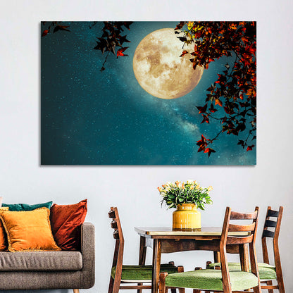 Autumn Moon with Milky Way Wall Art