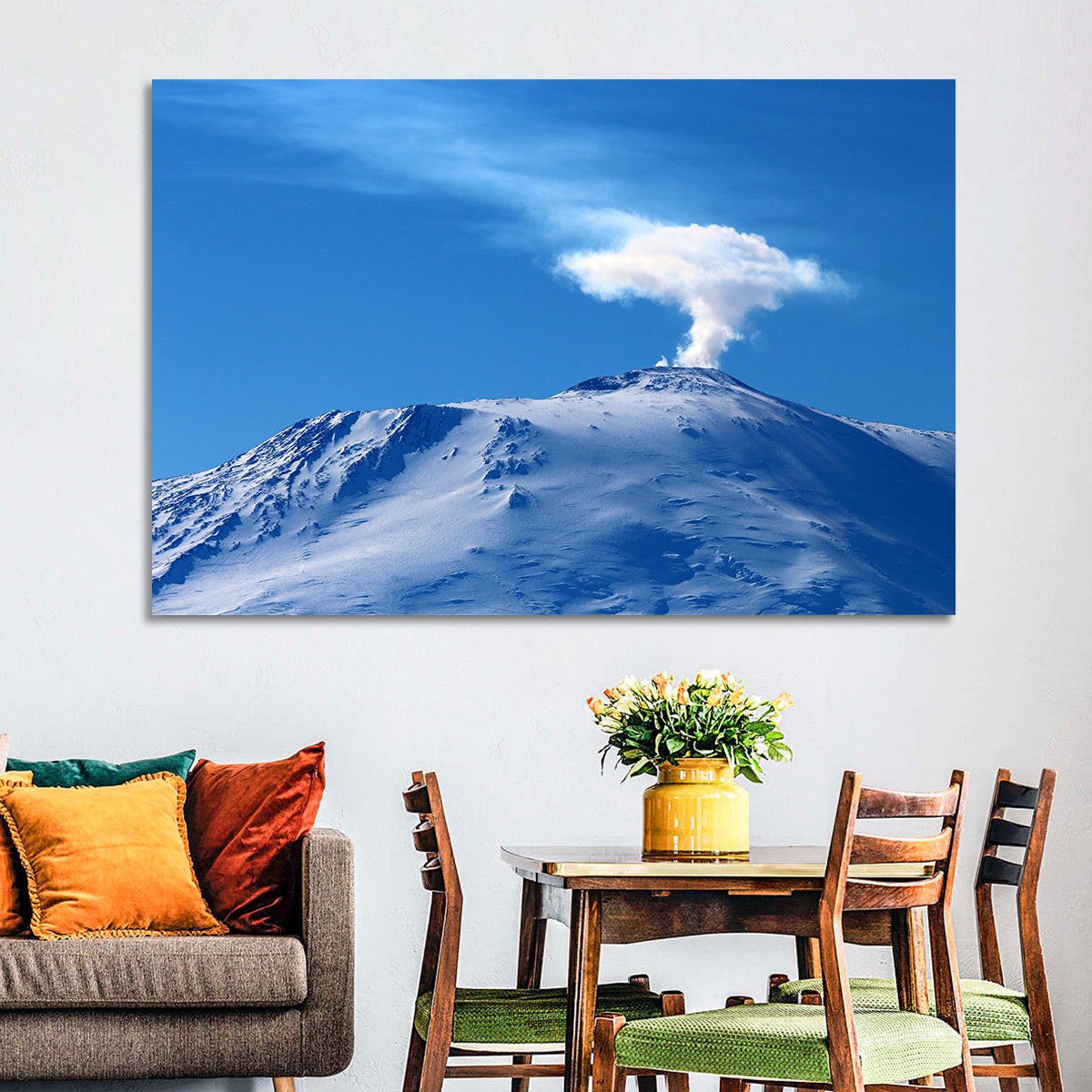Mount Erebus Summit Wall Art in a room, landscape