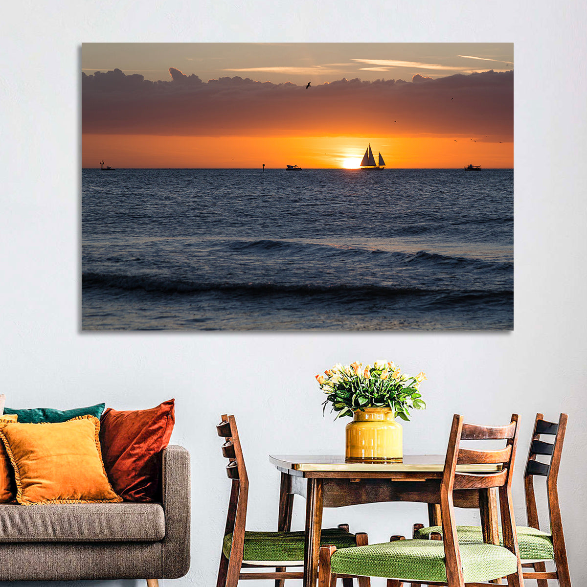 Florida Sailboat Sunset Wall Art