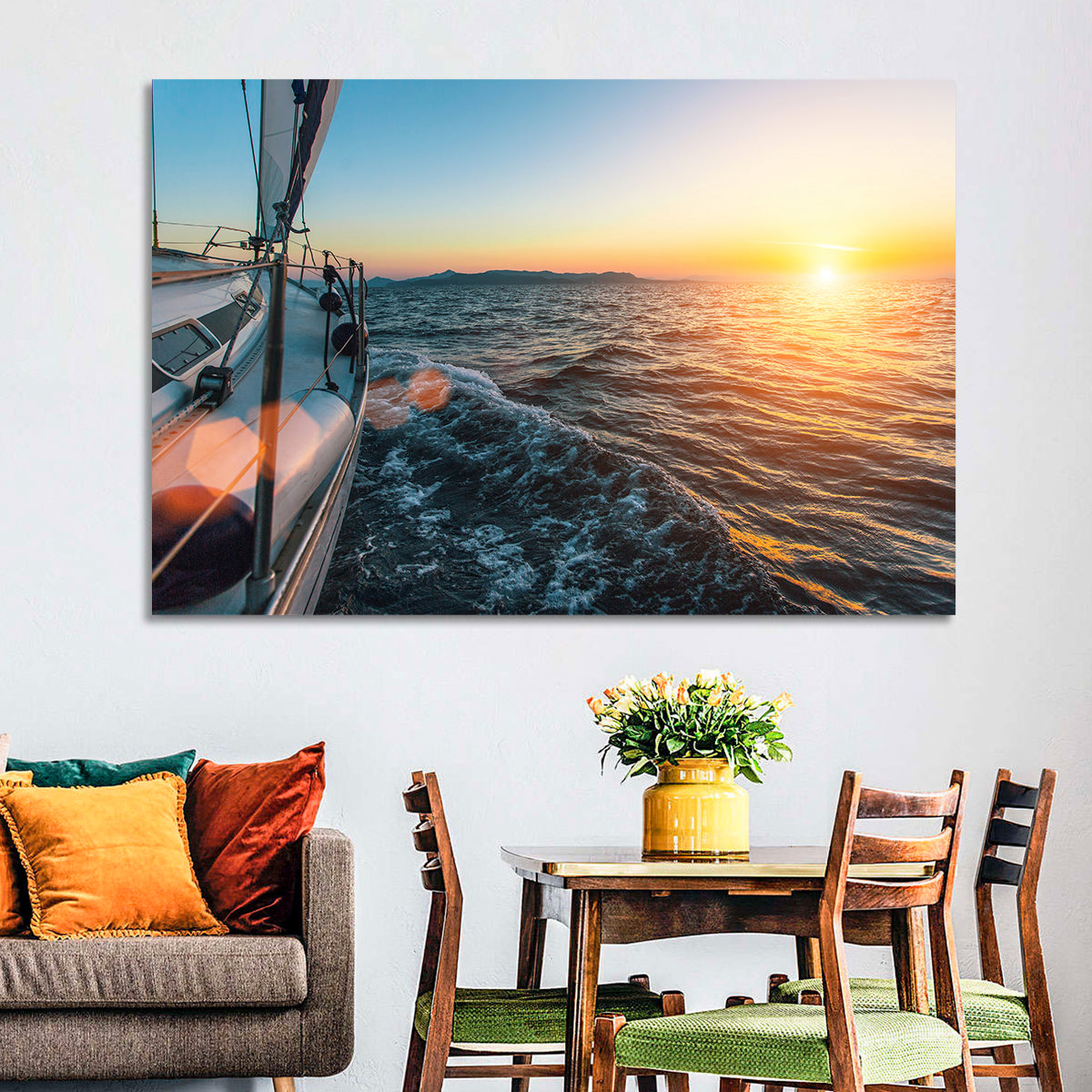 Sunset Sail from Deck Wall Art