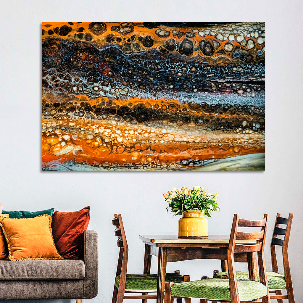 Cosmic River Strata Abstract Pour Wall Art