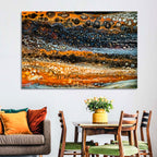 Cosmic River Strata Abstract Pour Wall Art