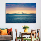 Øresund Bridge at Sunset Wall Art