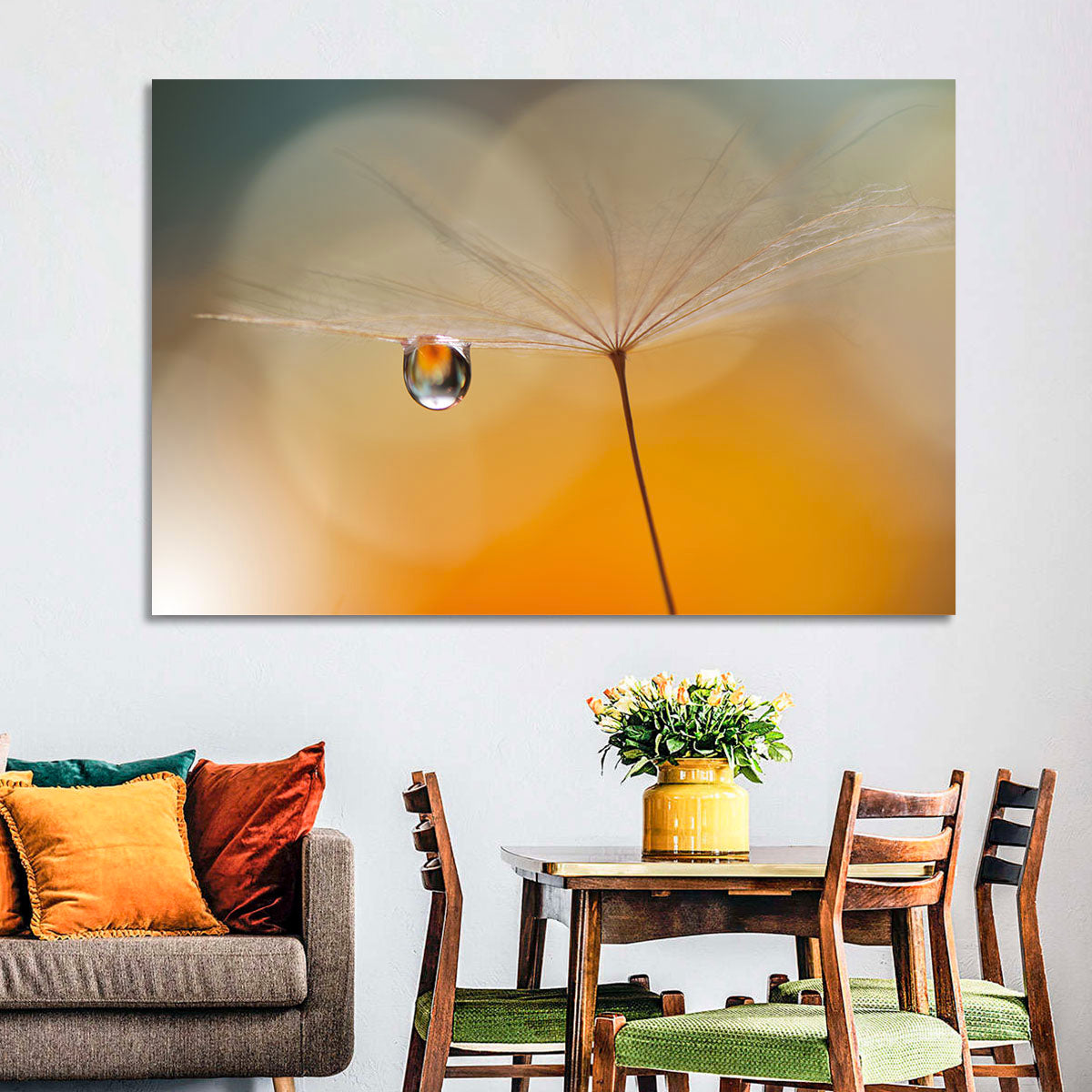 Dandelion Seed with Droplet Wall Art