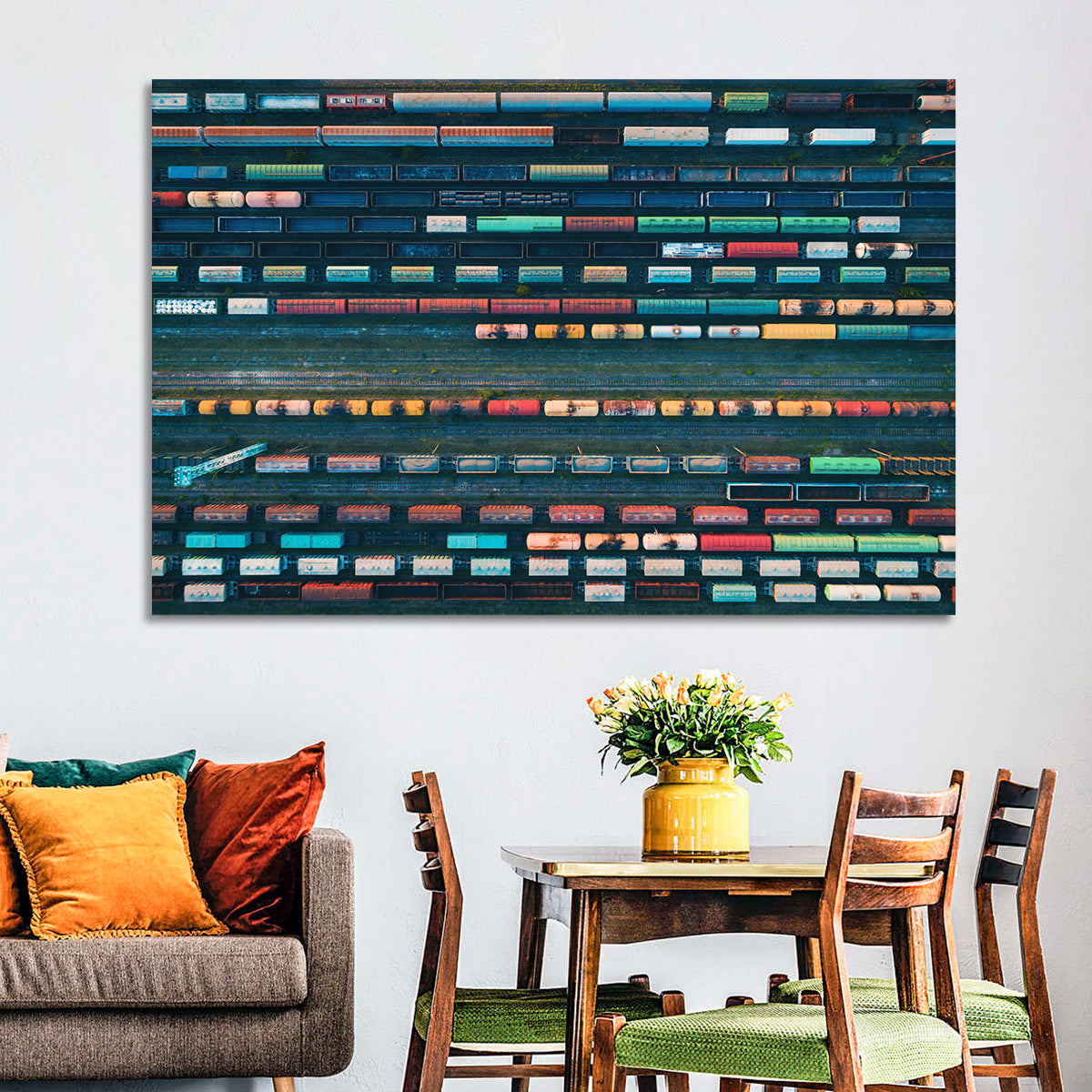 Trains Line Pattern Wall Art