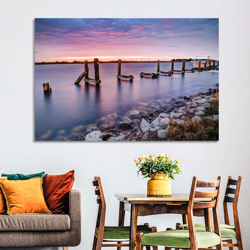 Bayou Lafourche Dock Sunrise Wall Art