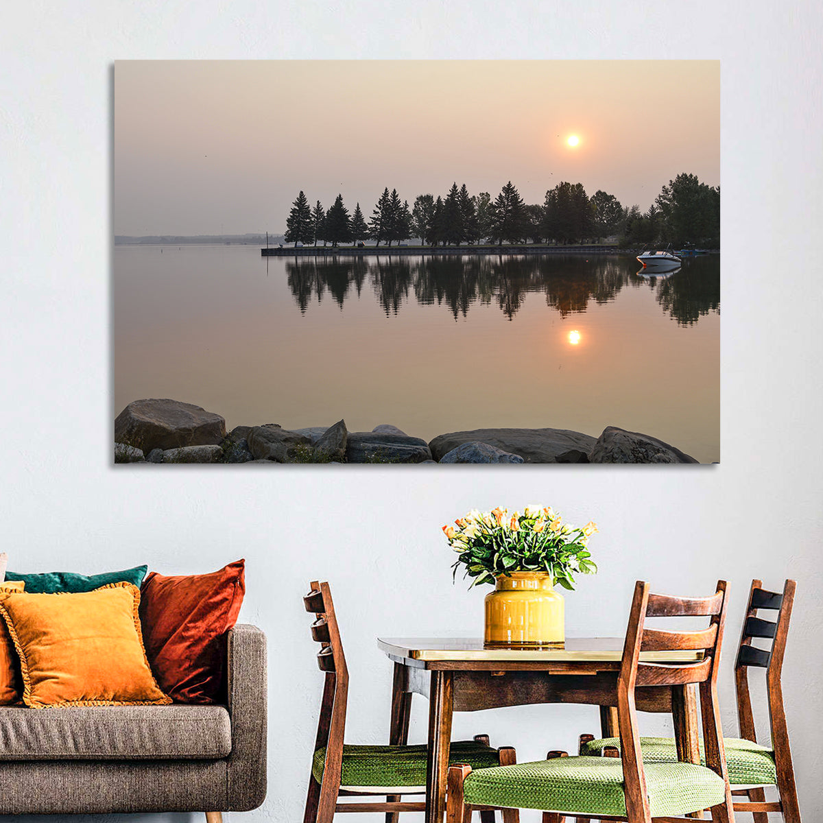 Sylvan Lake Sunset Reflection Wall Art