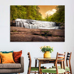 Blue Ridge Waterfall at Golden Hour Wall Art