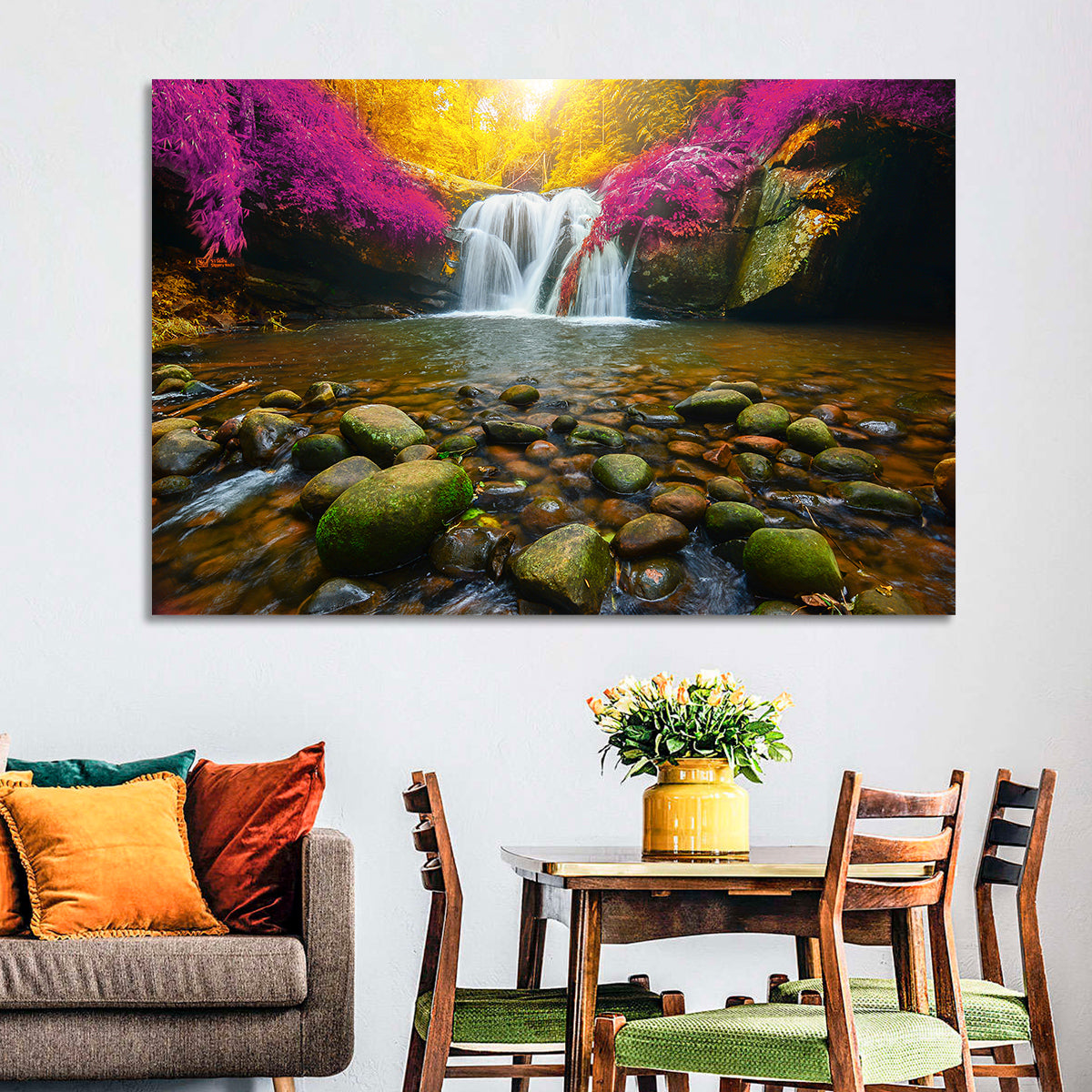 Phu Soi Dao Waterfall at Dusk Wall Art