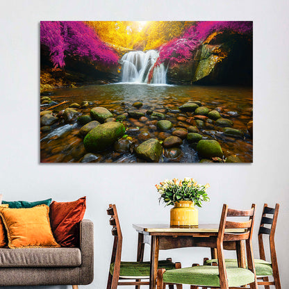 Phu Soi Dao Waterfall at Dusk Wall Art