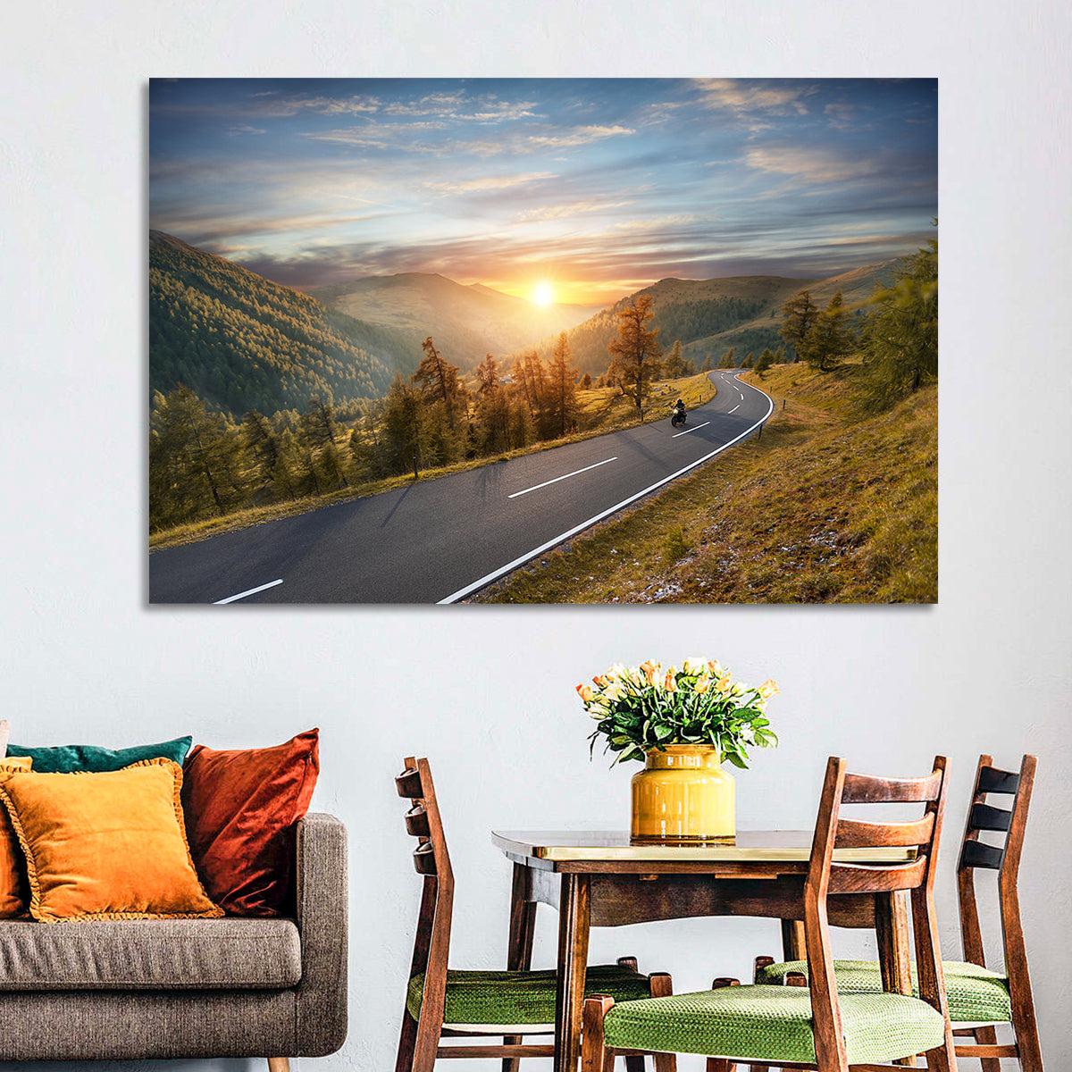 Alpine Highway at Golden Hour Wall Art