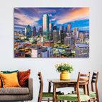 Dallas Twilight Skyline Wall Art