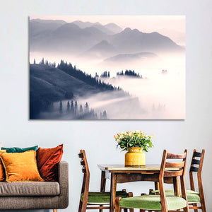 Foggy Carpathian Mountains Wall Art