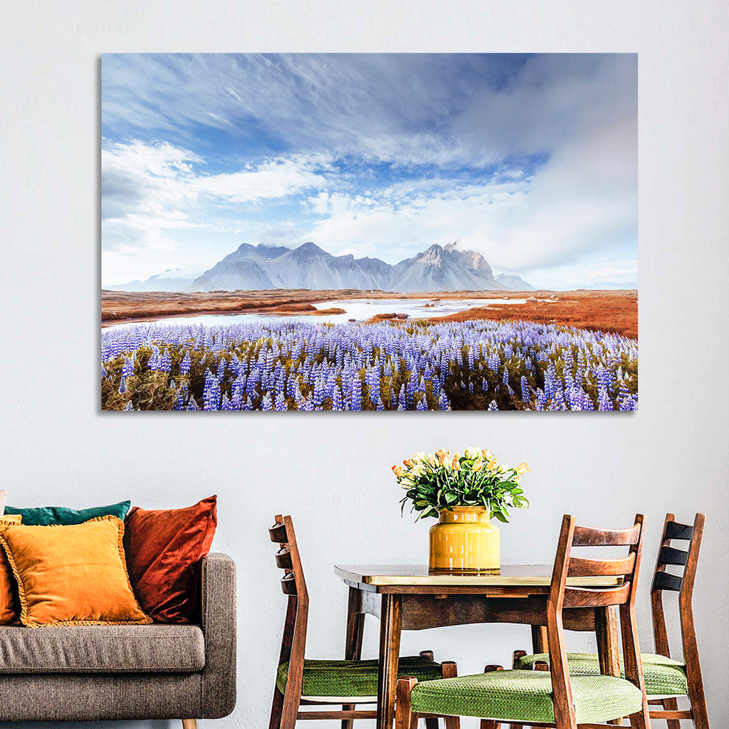 Lupine Fields at Vestrahorn Wall Art