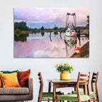 White Shrimp Boat on Louisiana Bayou Wall Art