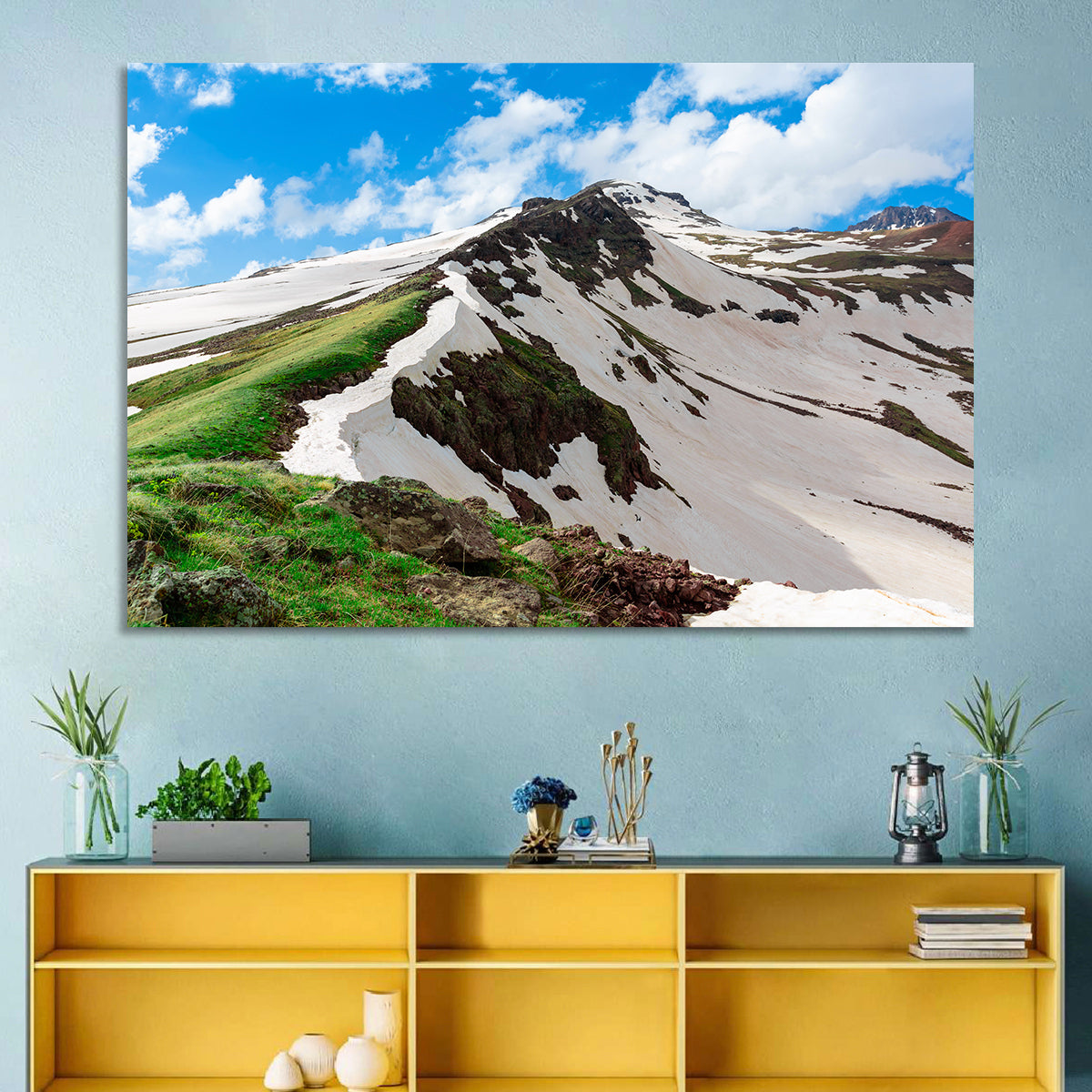 Mount Aragats Ridge Wall Art in a room, landscape