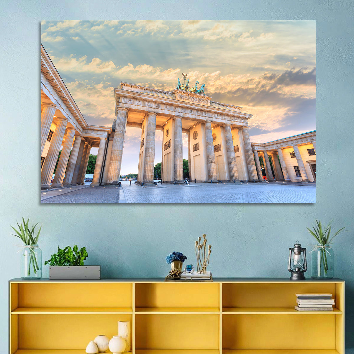 Brandenburg Gate at Sunset Wall Art in a room, landscape