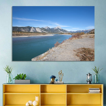 Mount Aeolus Over Athabasca Riverbank Wall Art