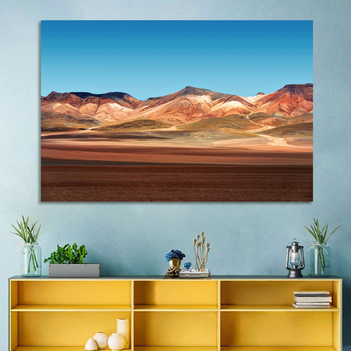 Atacama Desert Ridges Wall Art in a room, landscape