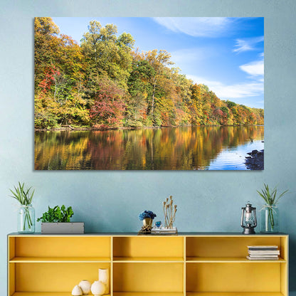 Lake Surprise Autumn Reflection Wall Art