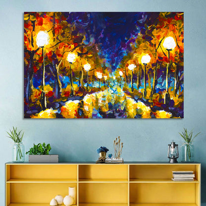 Autumn Evening Park Path Wall Art