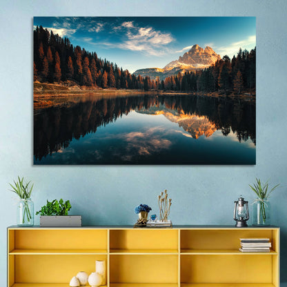 Lago Antorno Golden Hour Reflection Wall Art