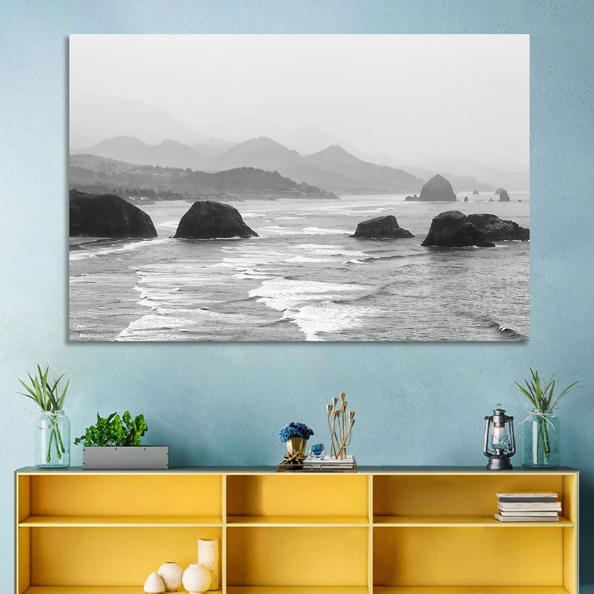 Haystack Rock, Cannon Beach Wall Art in a room, landscape