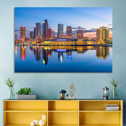 Tampa Twilight Skyline Wall Art