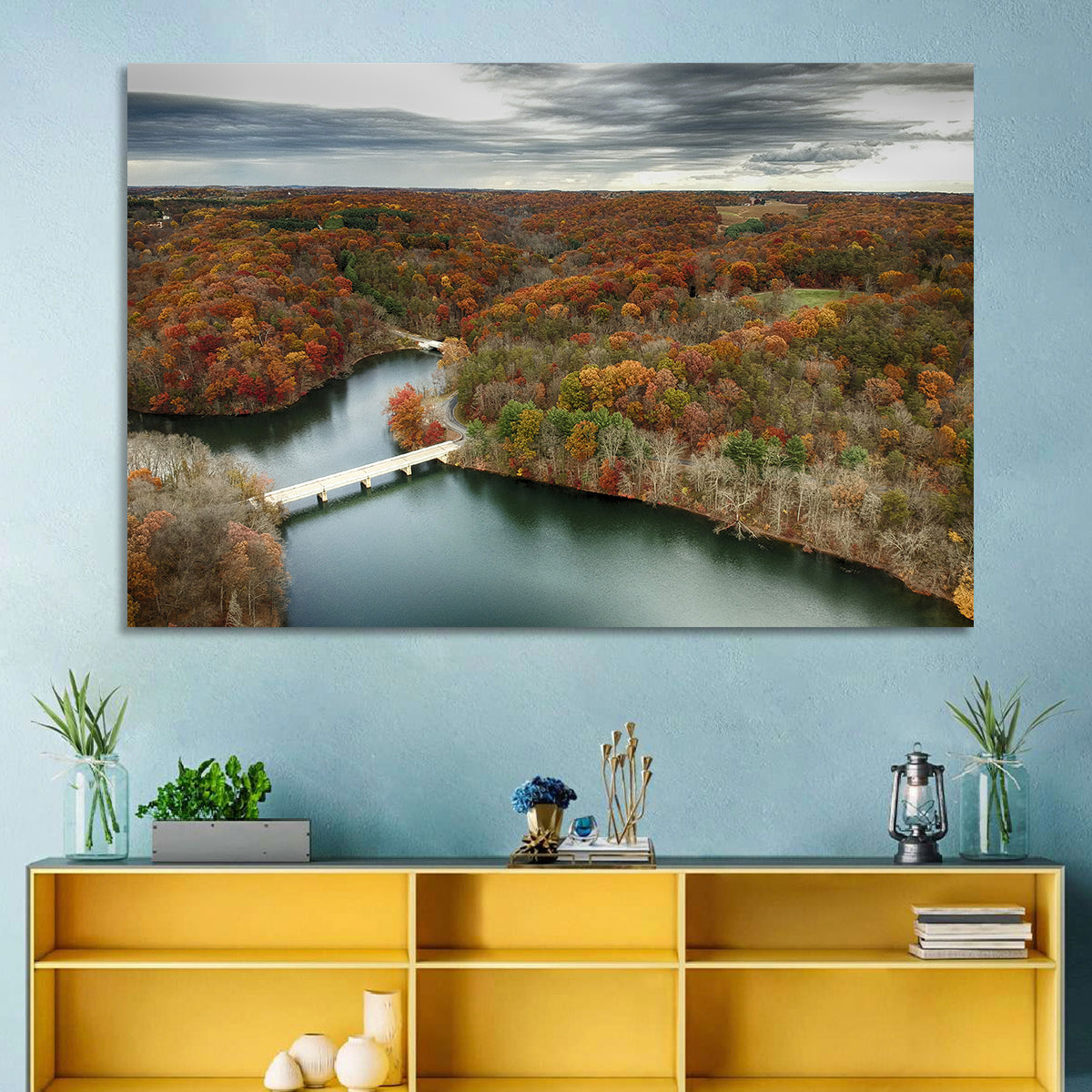 Seneca Lake Aerial View Wall Art