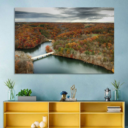 Seneca Lake Aerial View Wall Art