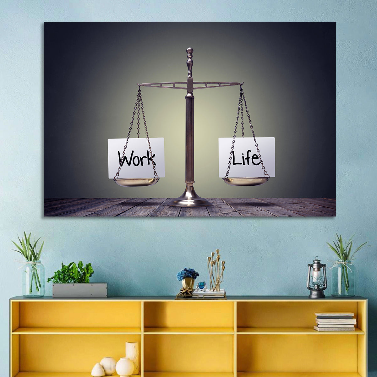 Metallic Scale: Work and Life Wall Art