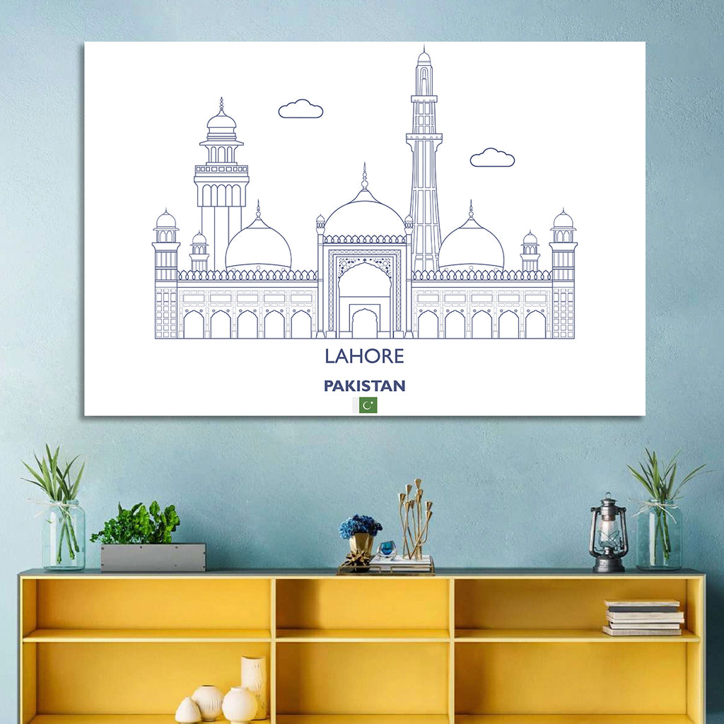Lahore Skyline with Badshahi Mosque Wall Art