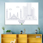 Islamabad Skyline Line Wall Art