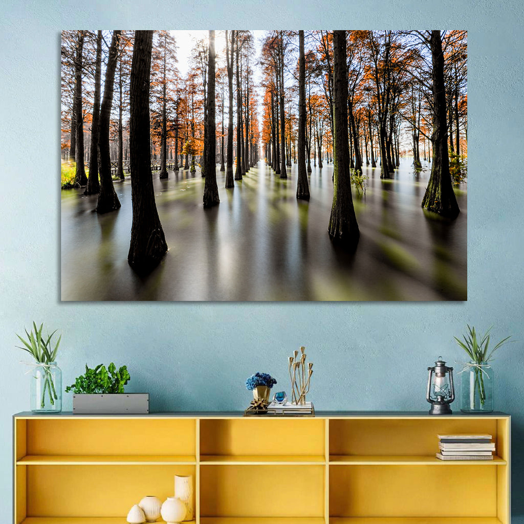 Autumn Flooded Cypress Forest Wall Art
