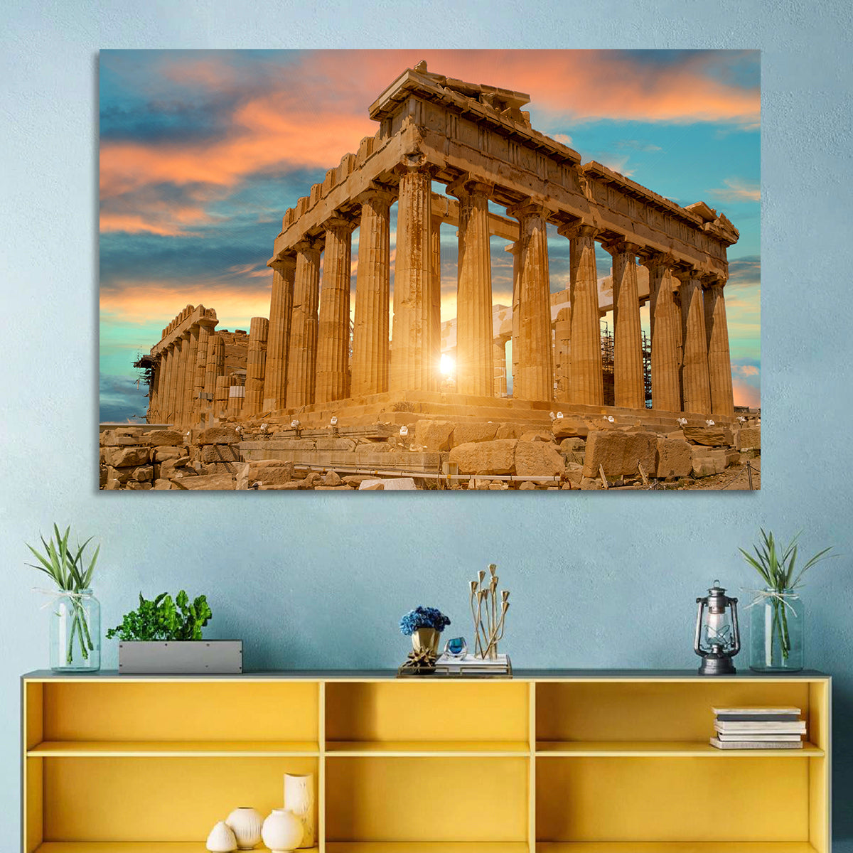 Parthenon at Sunset Wall Art in a room, landscape