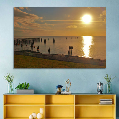 Lake Okeechobee Sunset Pier Wall Art