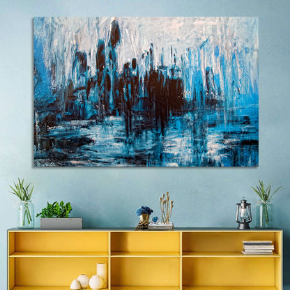 Rainy Abstract Skyline Reflection Wall Art