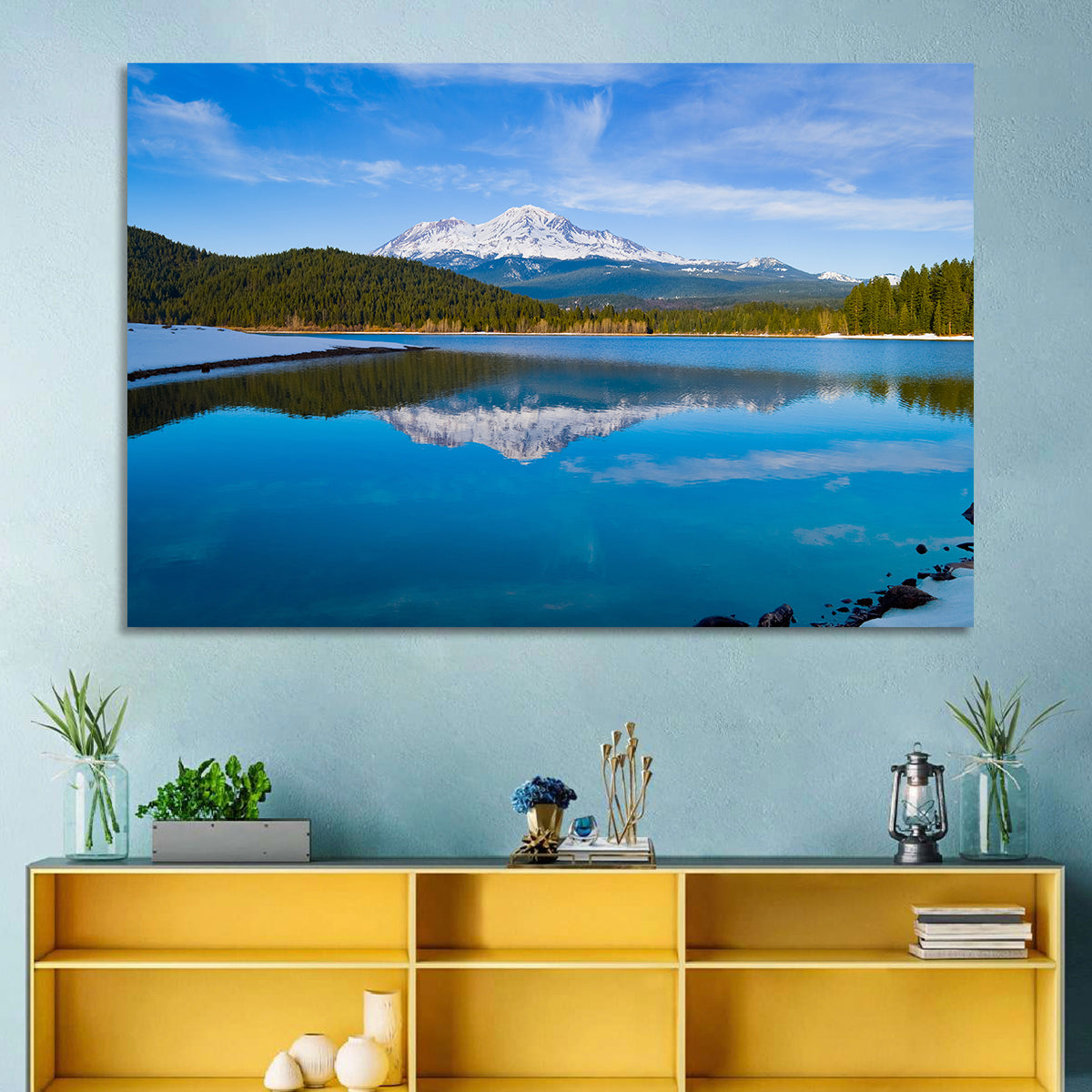 California Mountain Lake Reflection Wall Art