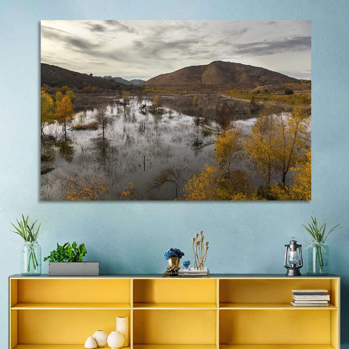 Lake Hodges Autumn Reflection Wall Art