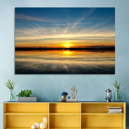 Oklahoma Lake Sunset Reflection Wall Art