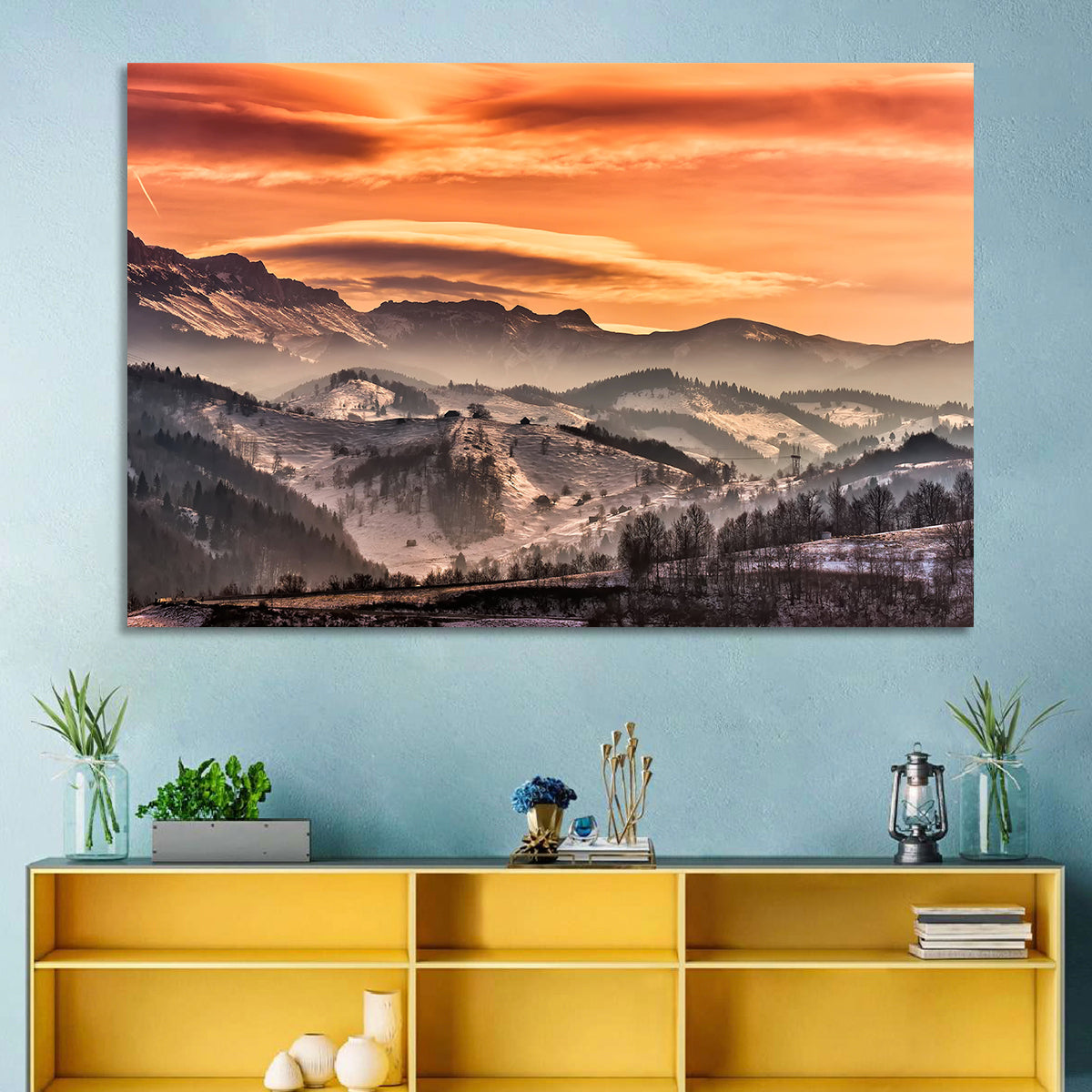 Pestera Mountain Sunrise Wall Art