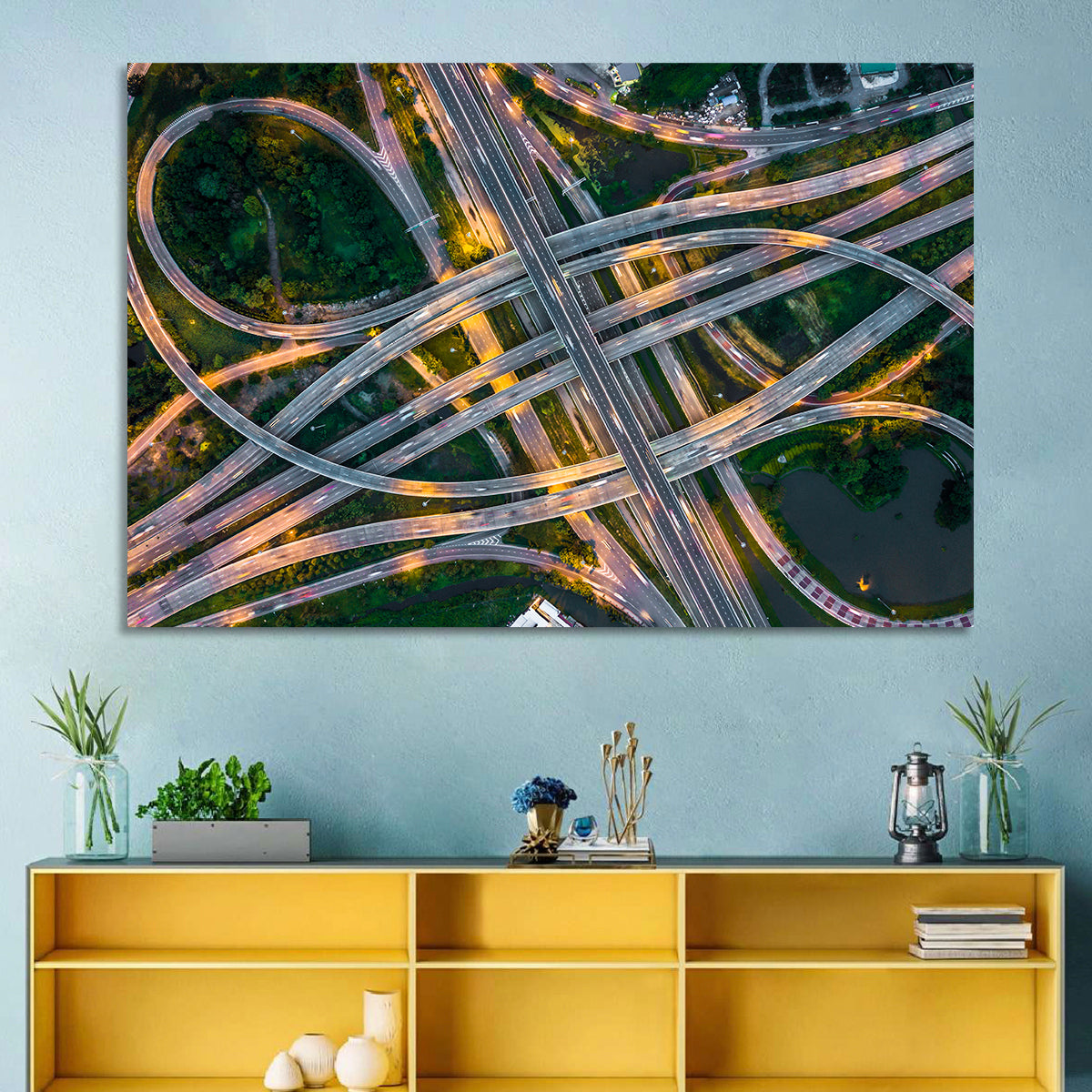 Expressway Junction at Dusk Wall Art