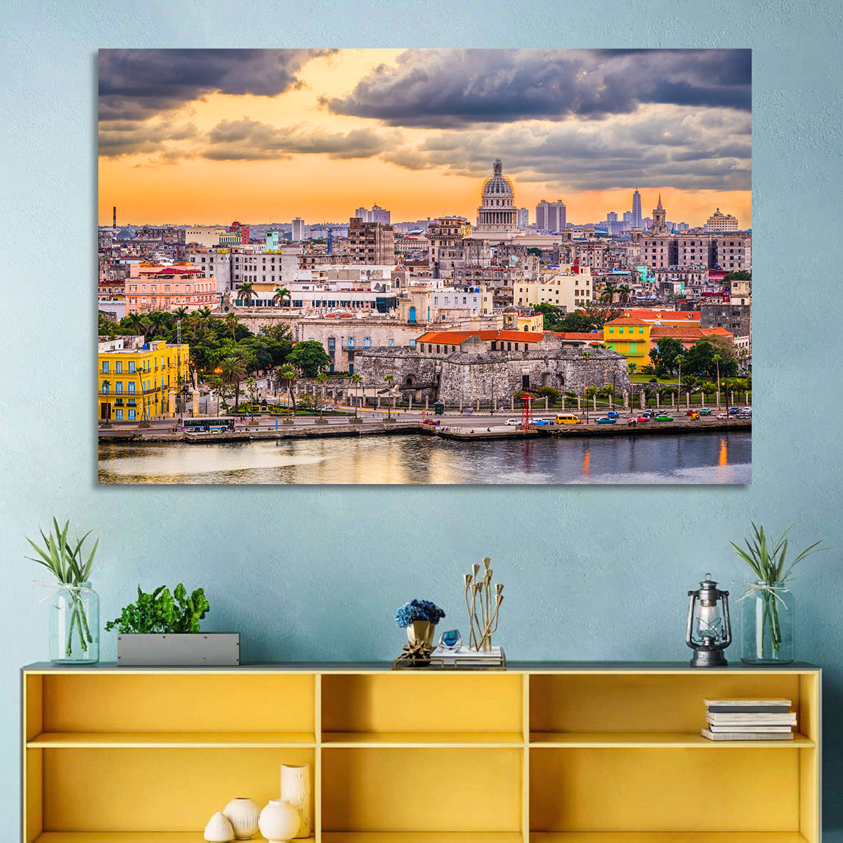 Havana Waterfront at Sunset Wall Art