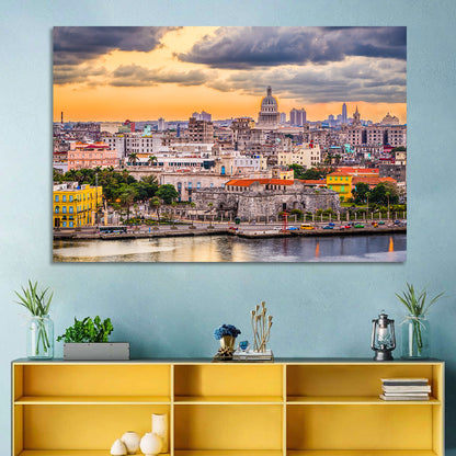 Havana Waterfront at Sunset Wall Art