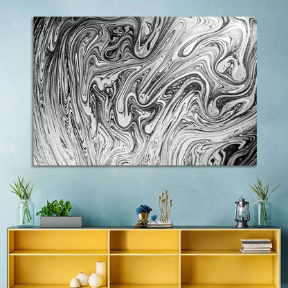 Ink Swirl Monochrome Abstract Wall Art