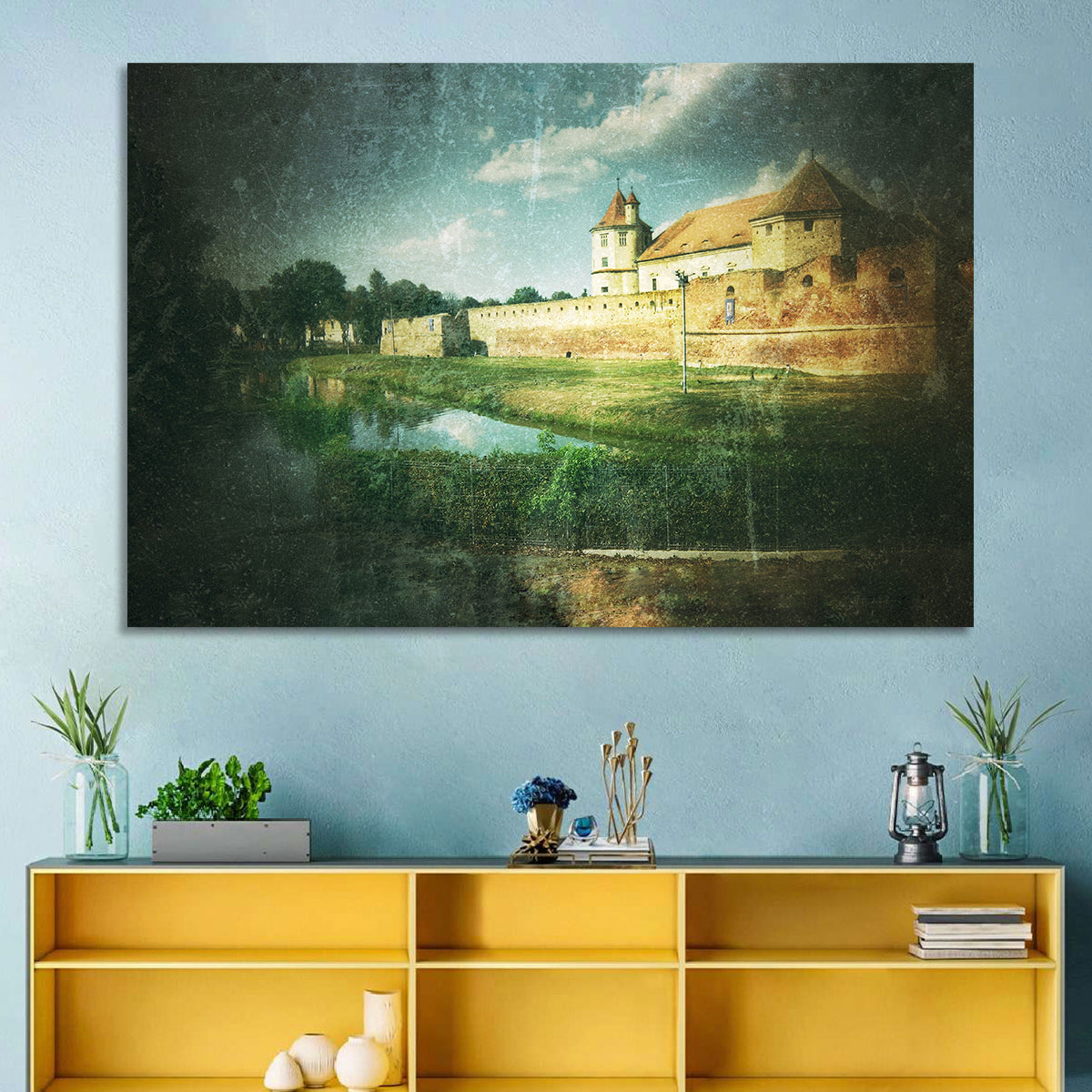 Făgăraș Fortress Moat Reflection Wall Art